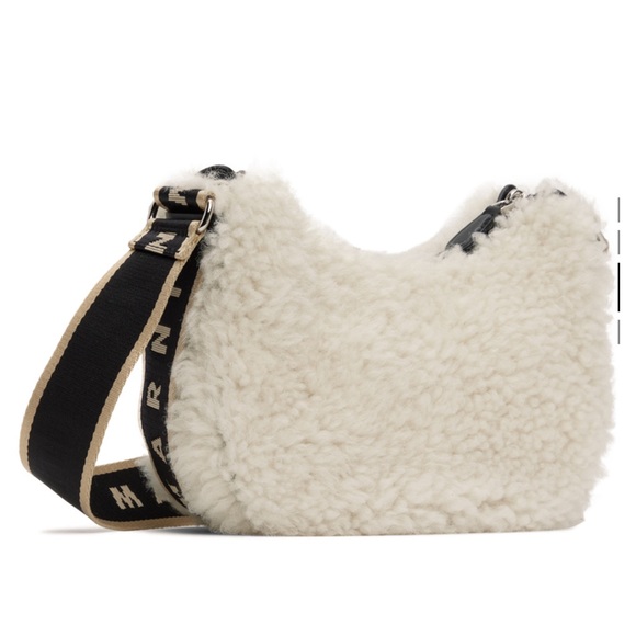 Marni off-white shearling bey shoulder crossbody bag - Picture 4 of 8
